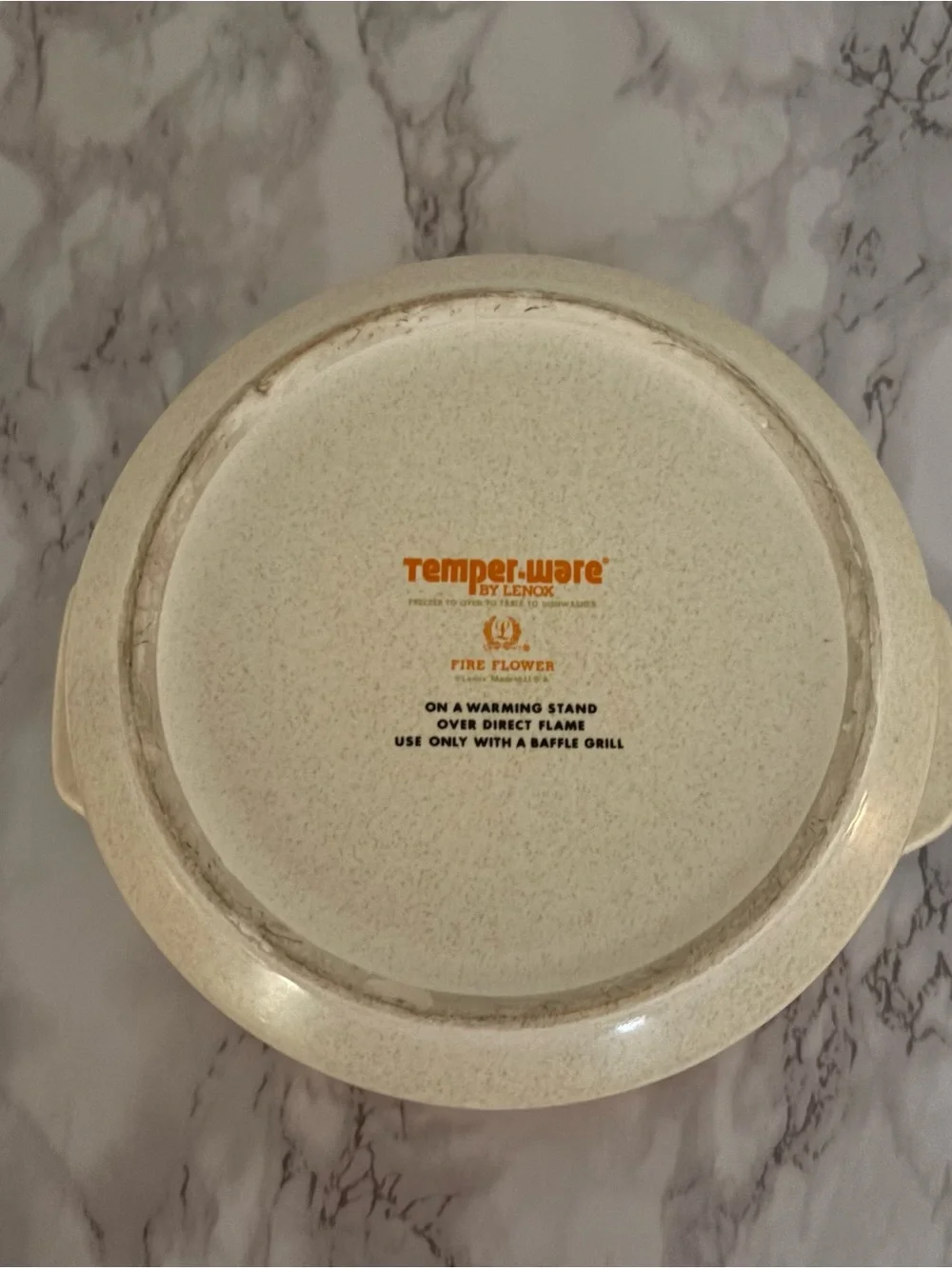 Vintage Lenox Fire Flower Small Covered Casserole Dish - Orange